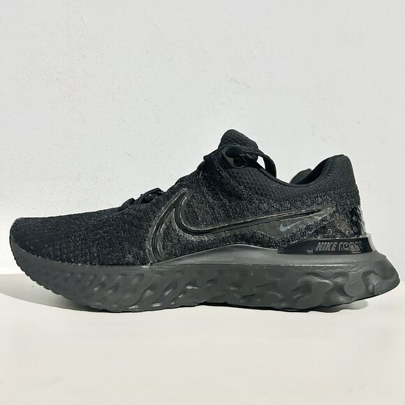 Nike React Infinity Run Flyknit 3 “Triple Black” Men’s Size 10.5 Running Shoes - Picture 4 of 8